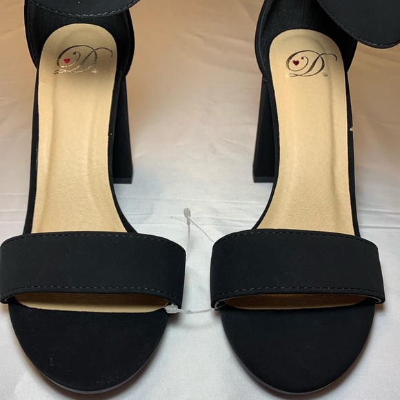 Black Suede Chunky Heel (New) - Picture 2 of 6